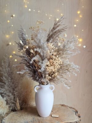 Bukiet boho do wazonu - trawy pampasowe i gipsówka