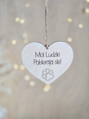 Tabliczka ślubna dla zwierzaka - Moi Ludzie Pobierają się!
