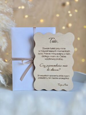 Kartka dla Taty - prośba o poprowadzenie do ołtarza
